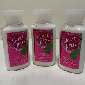 BATH AND BODY WORKS. Set of 3 SWEET PEA Body Lotion, NWT